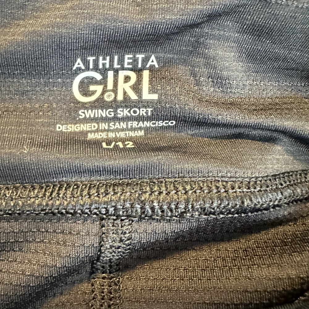 Athleta Black Swing Skort Tiered Ruffle Active Skirt Shorts Girls Size Large 12 - Picture 11 of 13